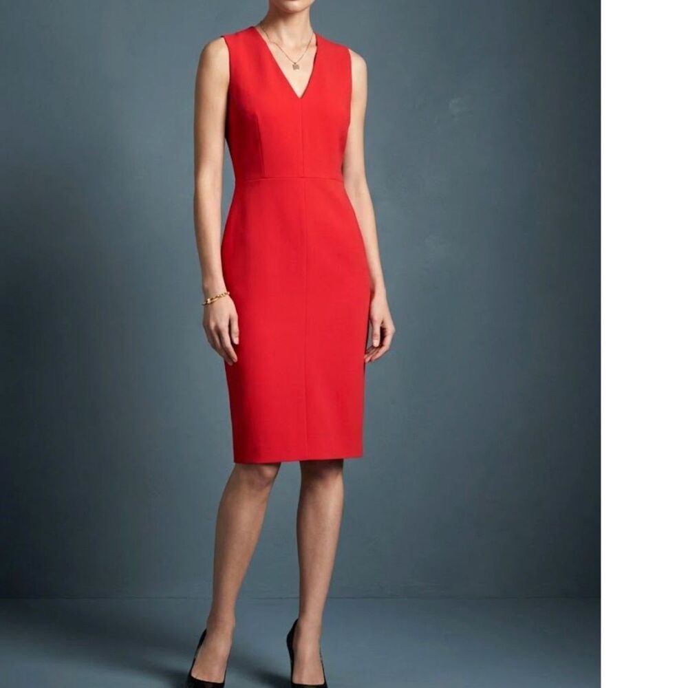 Max Mara Pink Virgin Wool Stretch Knee Length Dress Size M US 6